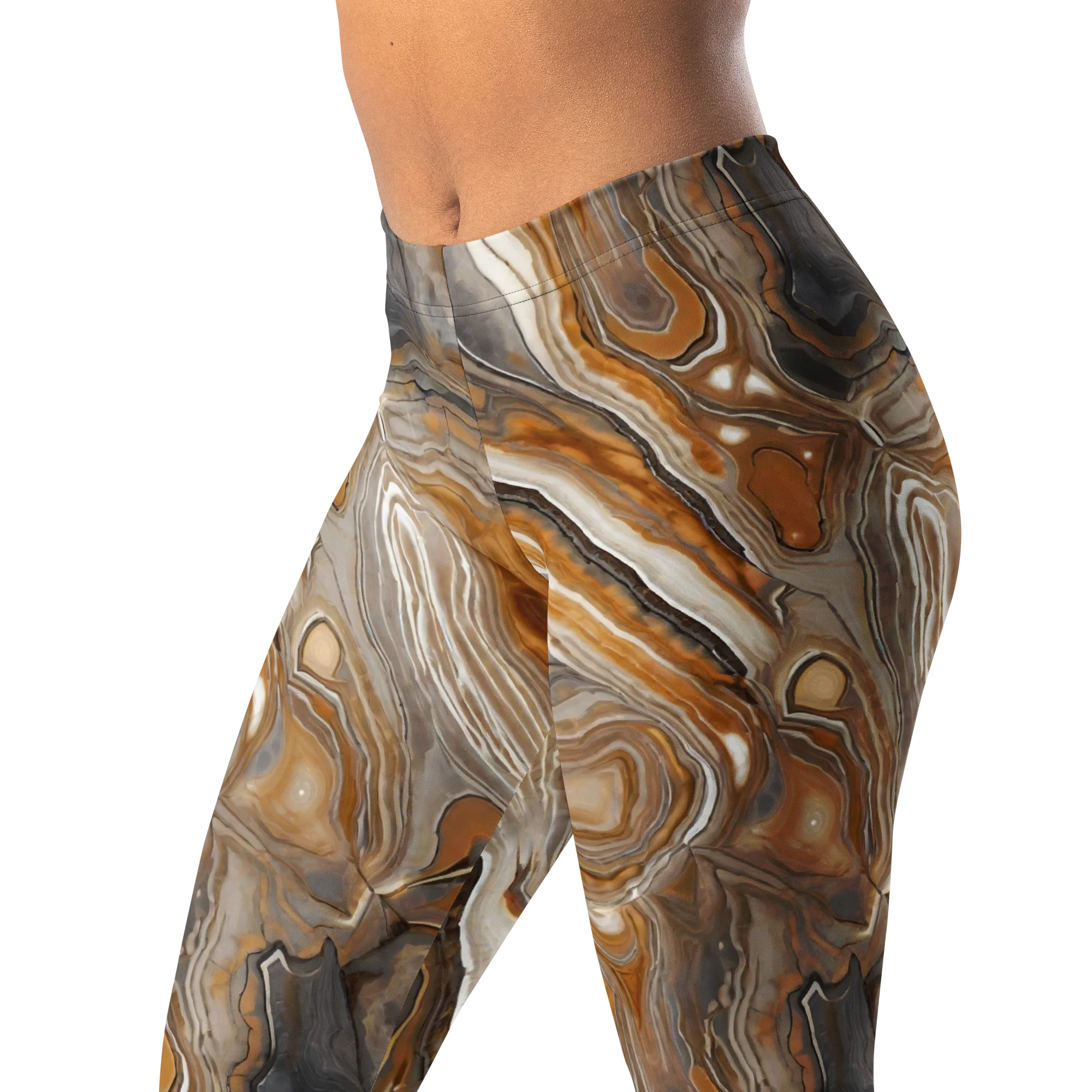 Amber Stratigraphy on Leggings — Left Front