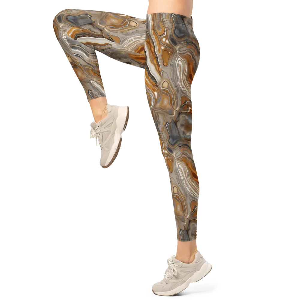 Amber Stratigraphy on Leggings — Left