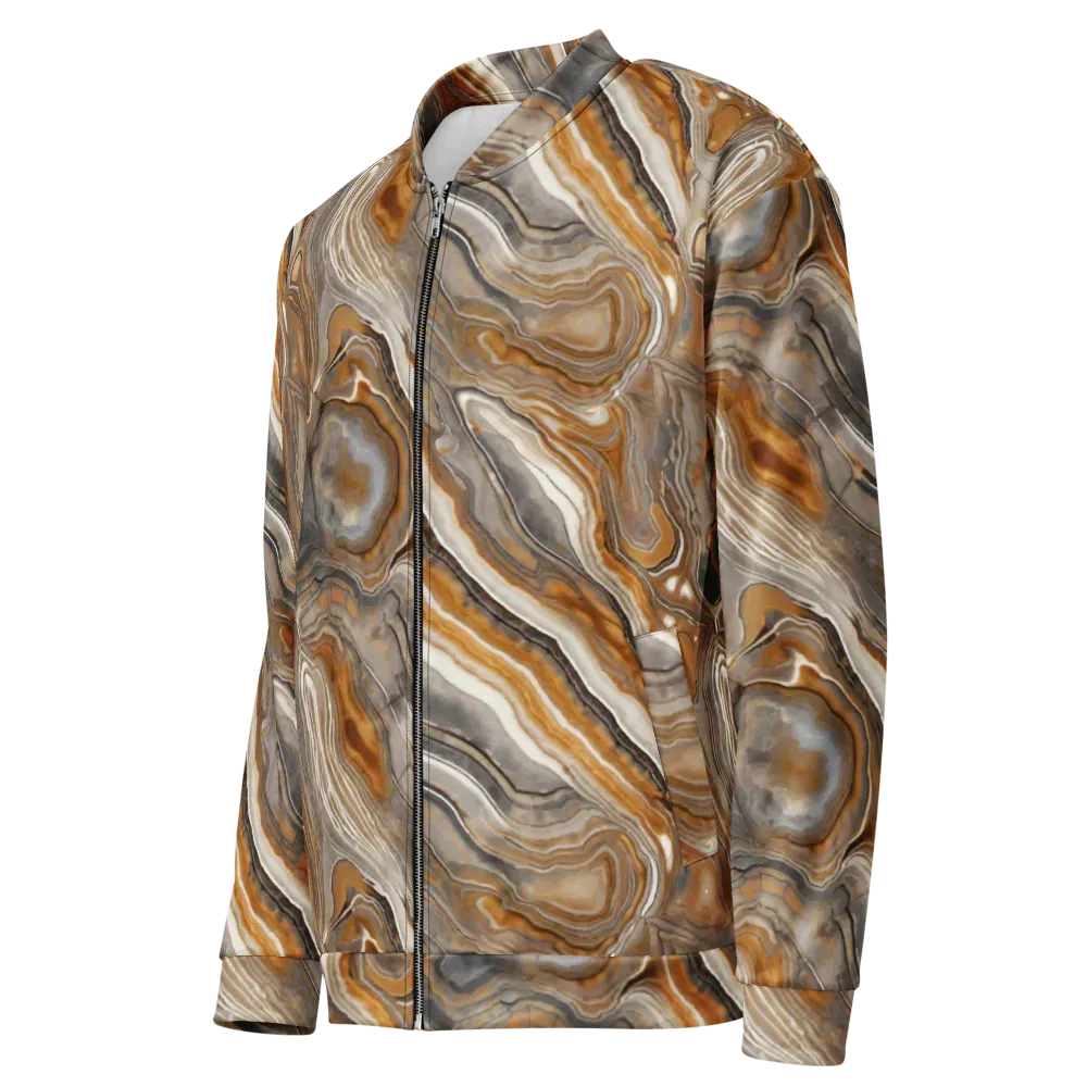 Amber Stratigraphy on Bomber Jacket — Left Front