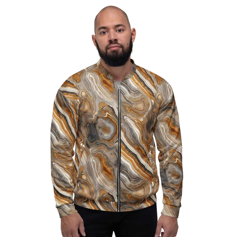 Amber Stratigraphy on Bomber Jacket — Front