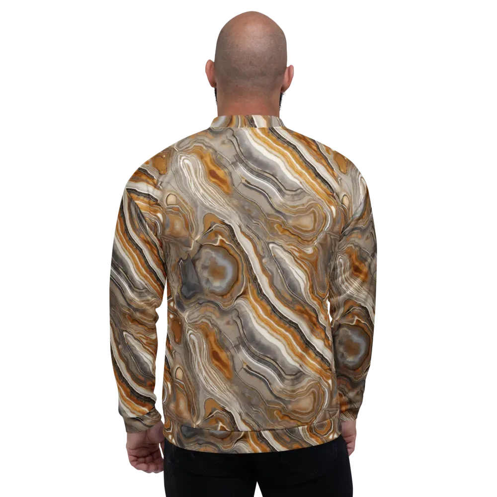 Amber Stratigraphy on Bomber Jacket — Back