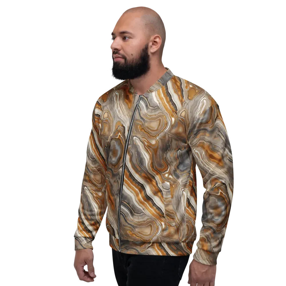 Amber Stratigraphy on Bomber Jacket — Left