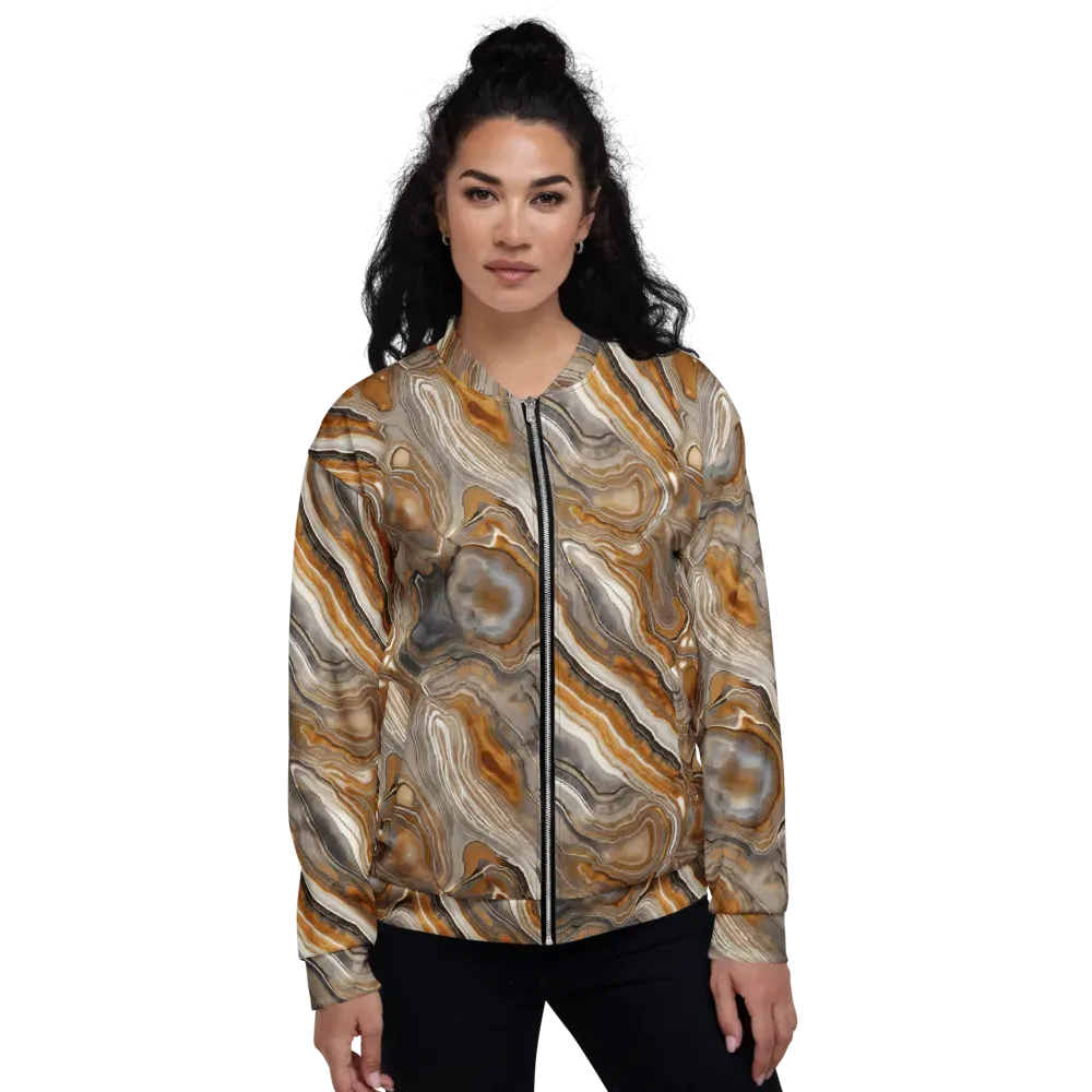 Amber Stratigraphy on Bomber Jacket — Front