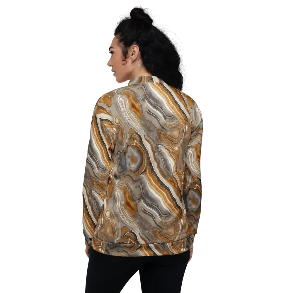 Amber Stratigraphy on Bomber Jacket — Back