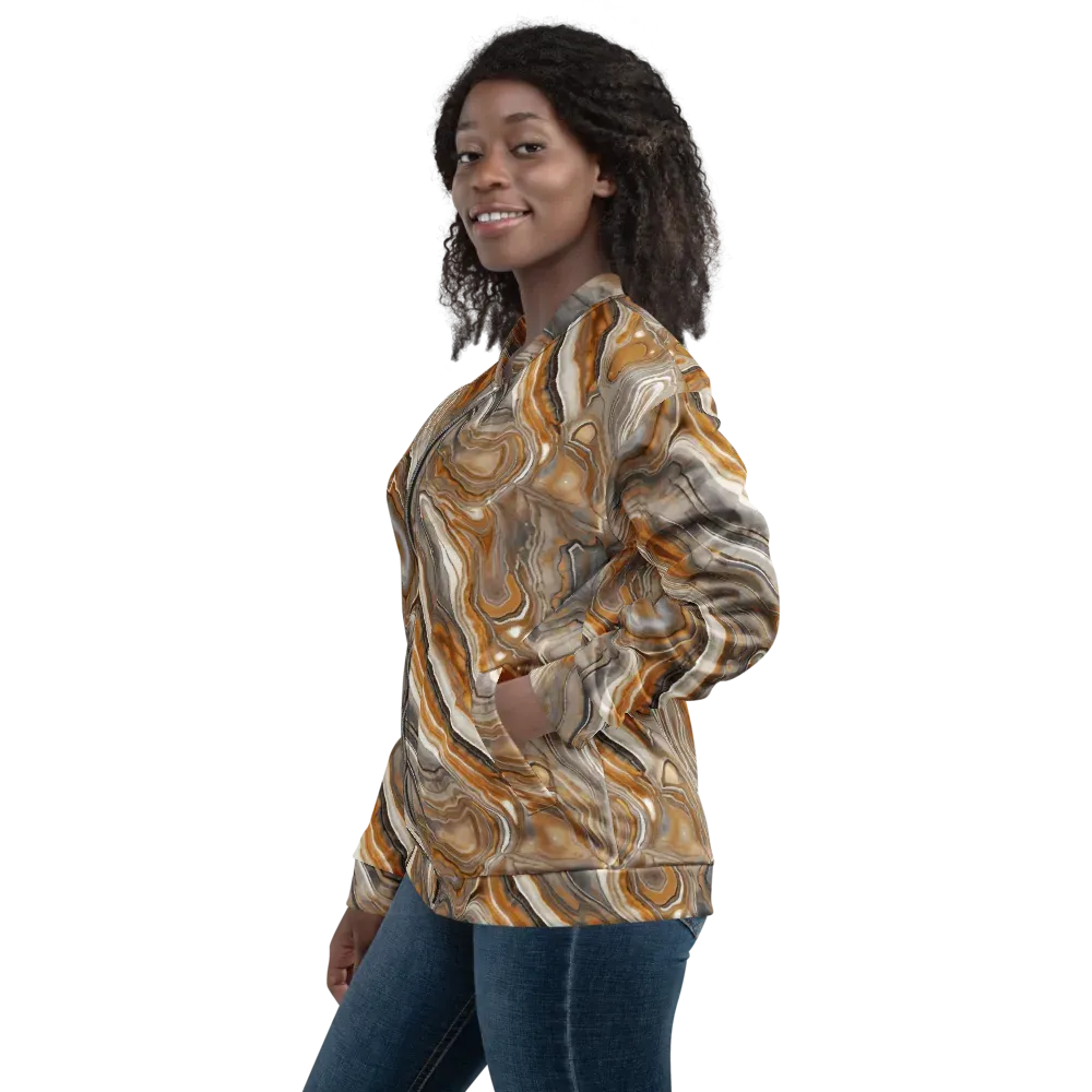 Amber Stratigraphy on Bomber Jacket — Left