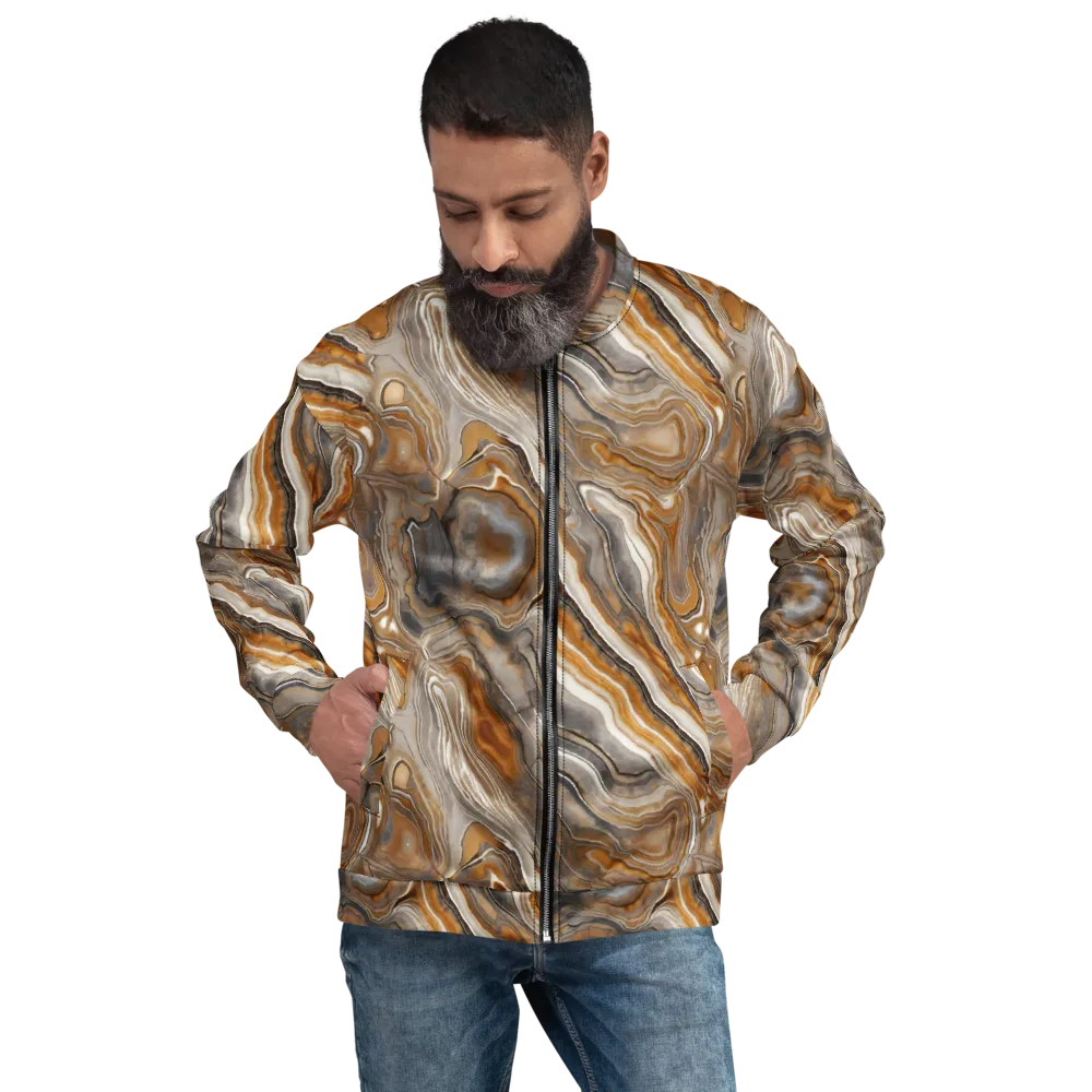 Amber Stratigraphy on Bomber Jacket — Front