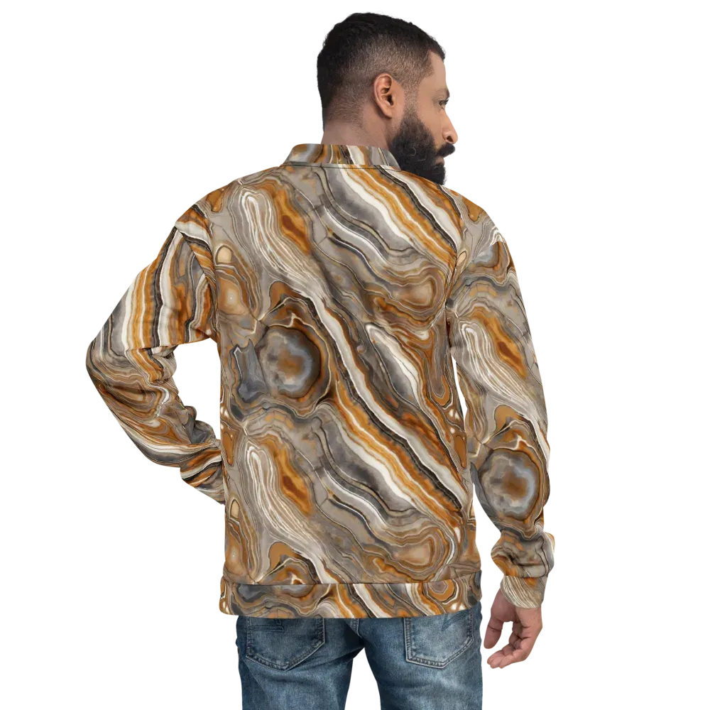 Amber Stratigraphy on Bomber Jacket — Back