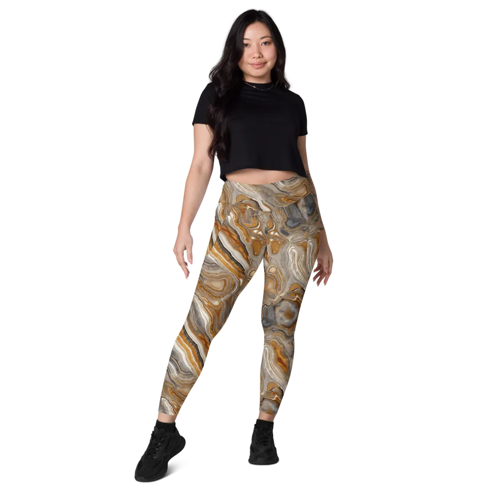 Amber Stratigraphy on Leggings with Pockets — Front