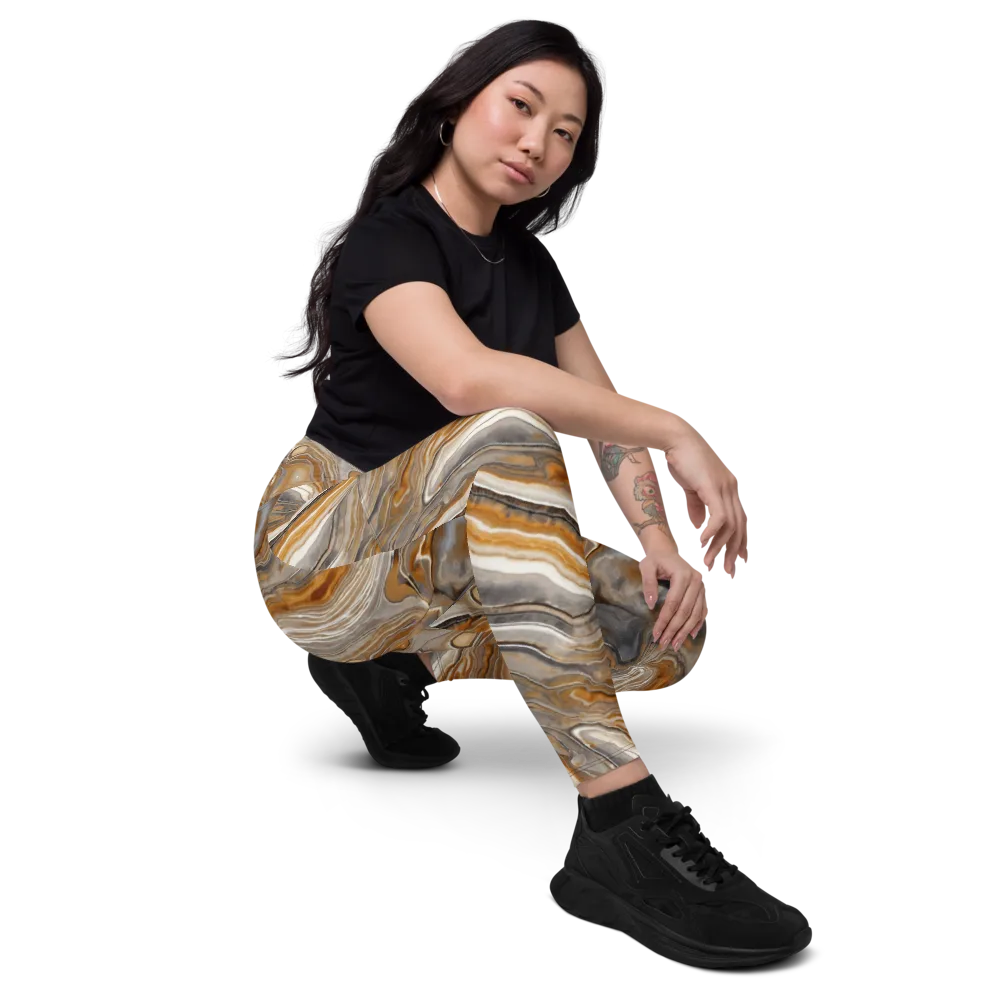 Amber Stratigraphy on Leggings with Pockets — Right Front