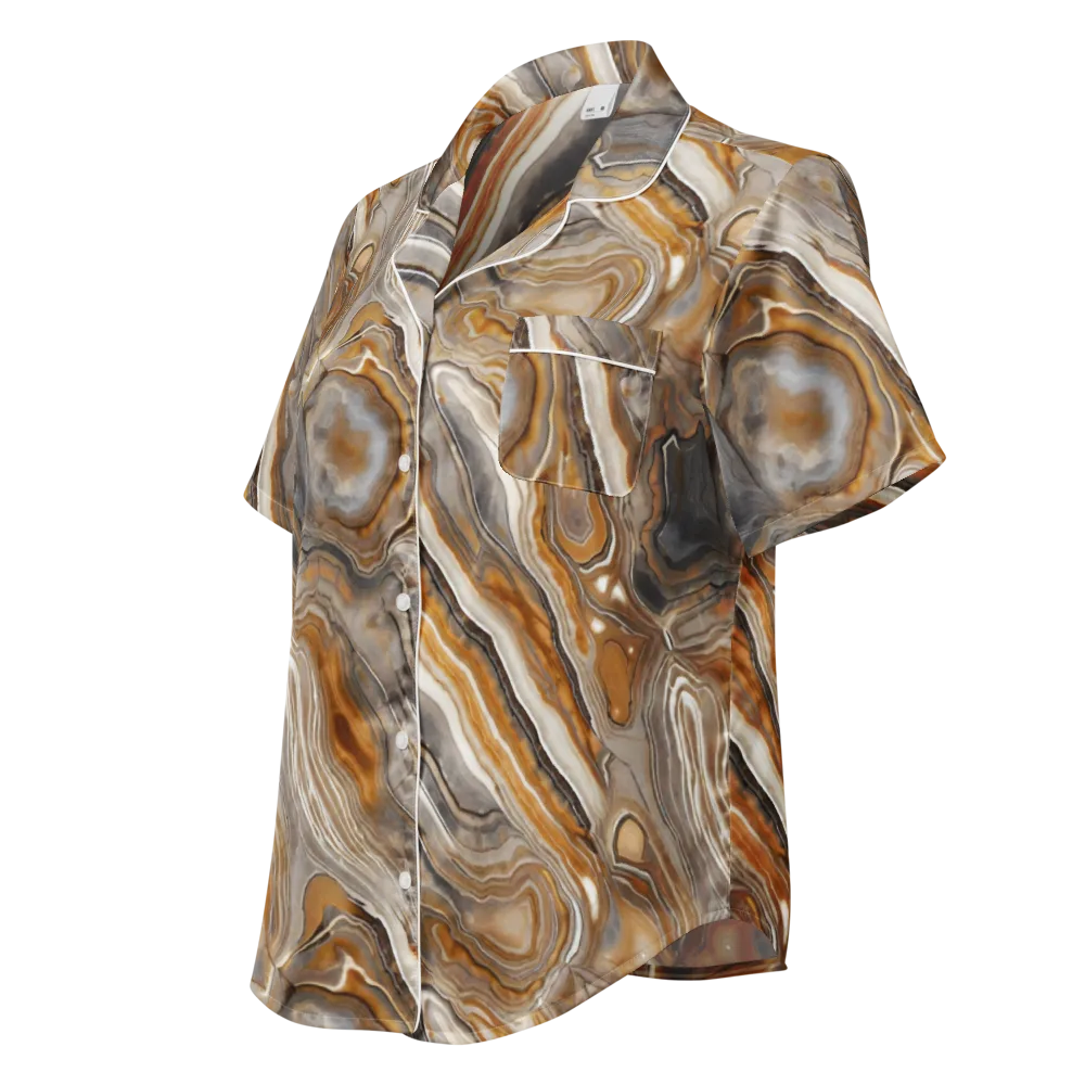 Amber Stratigraphy on Women's Short Sleeve Pajama Top — Left Front