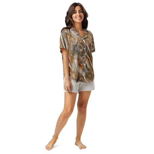 Amber Stratigraphy on a Women's Short Sleeve Pajama Top