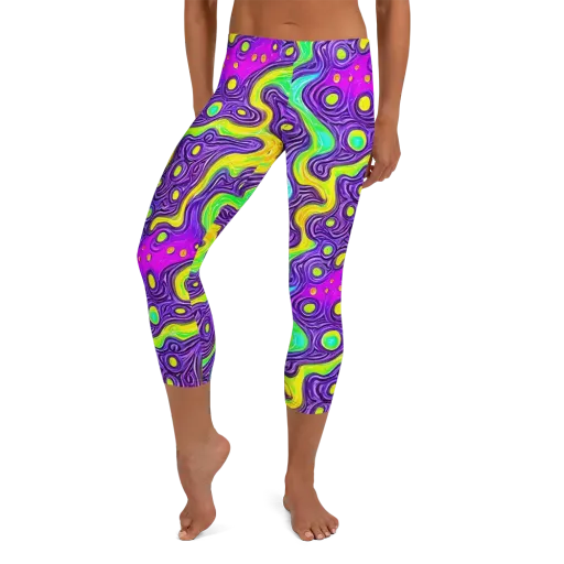 Psychedelic Pulse on a Capri Leggings