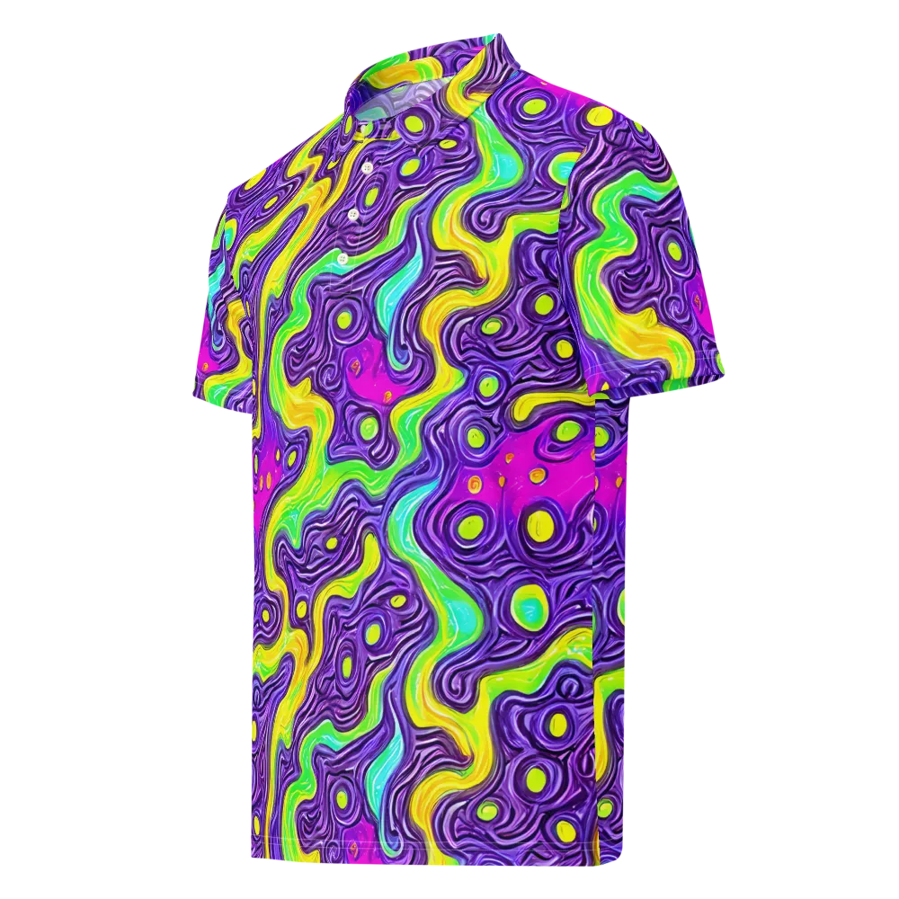 Psychedelic Pulse on Men's Slim Fit Polo Shirt — Left Front