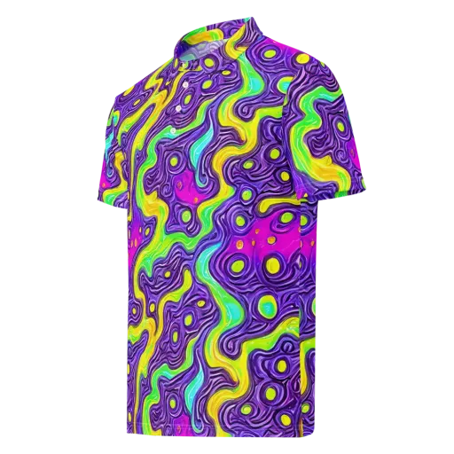 Psychedelic Pulse on a Men's Slim Fit Polo Shirt