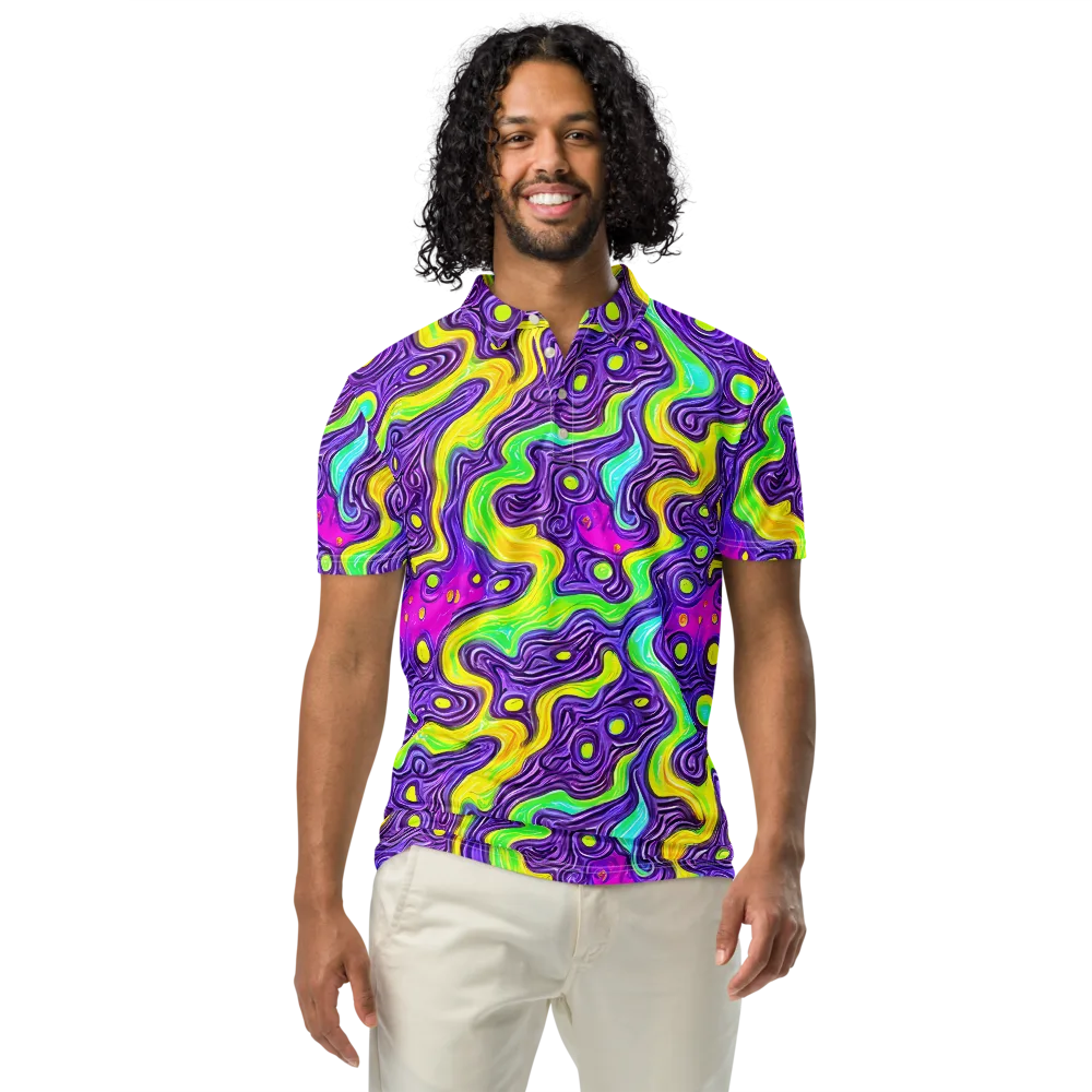 Psychedelic Pulse on Men's Slim Fit Polo Shirt — Front