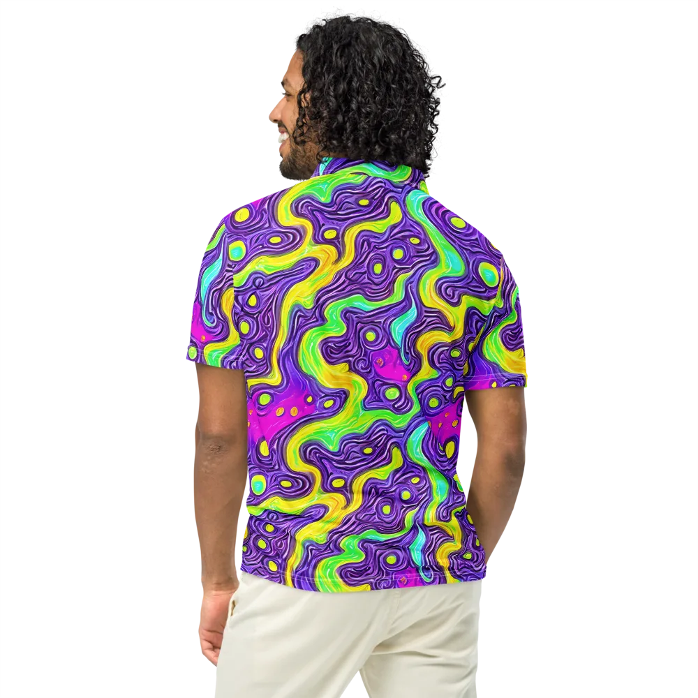 Psychedelic Pulse on Men's Slim Fit Polo Shirt — Back