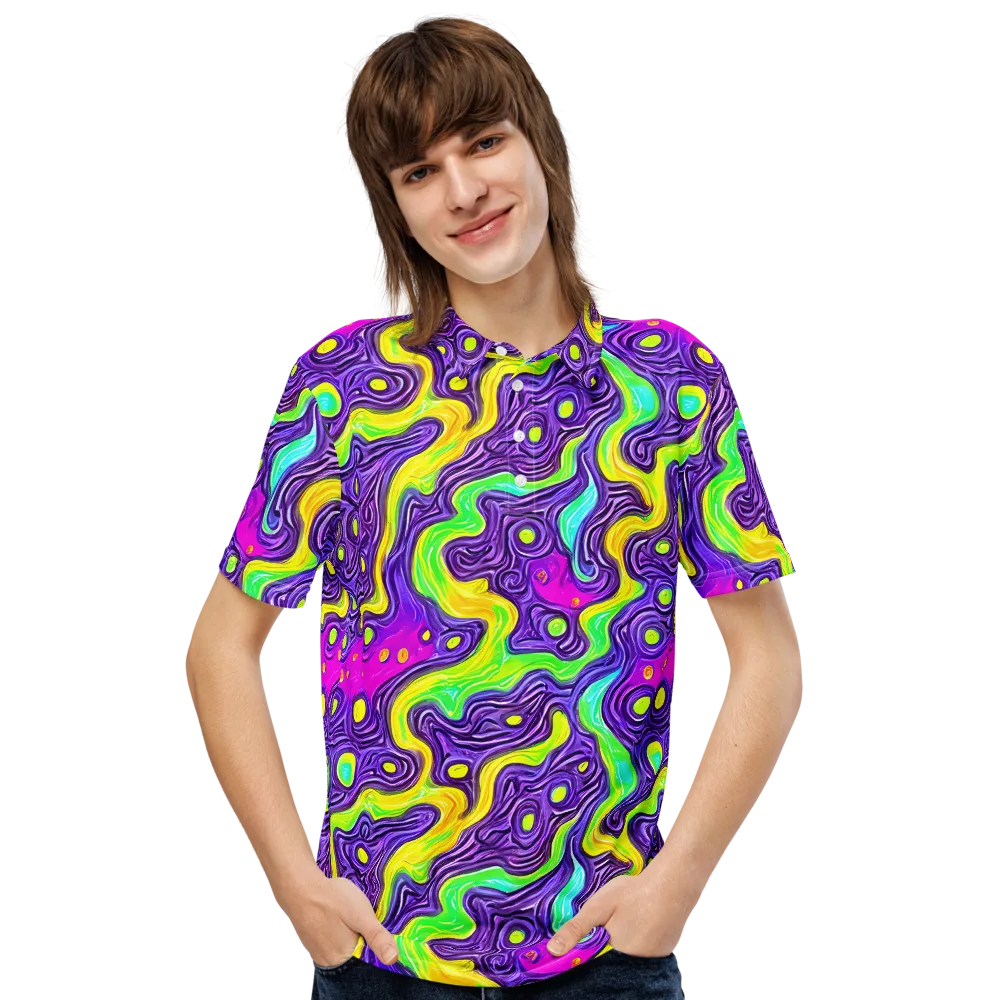 Psychedelic Pulse on Men's Slim Fit Polo Shirt — Front
