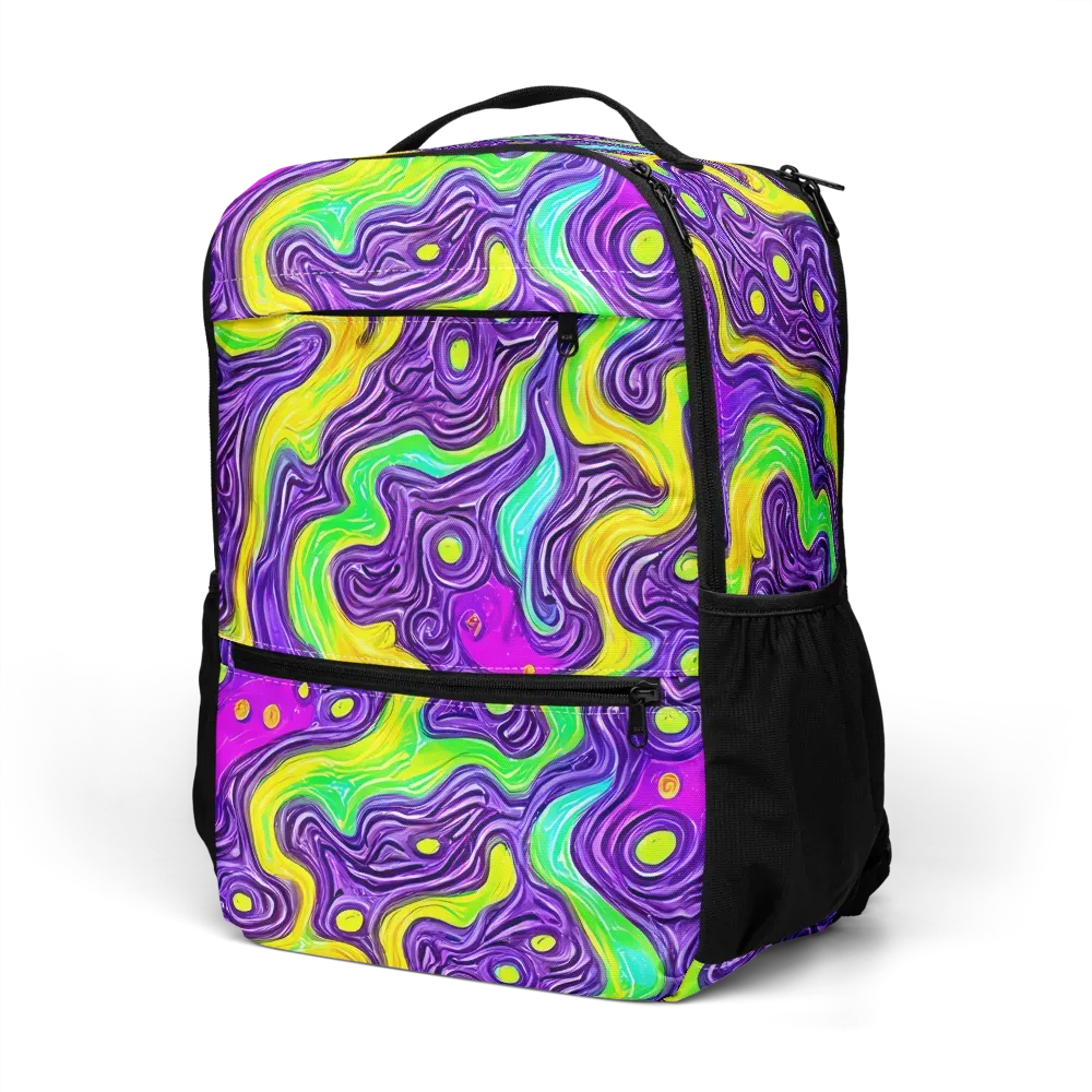 Psychedelic Pulse on Utility Backpack — Left Front