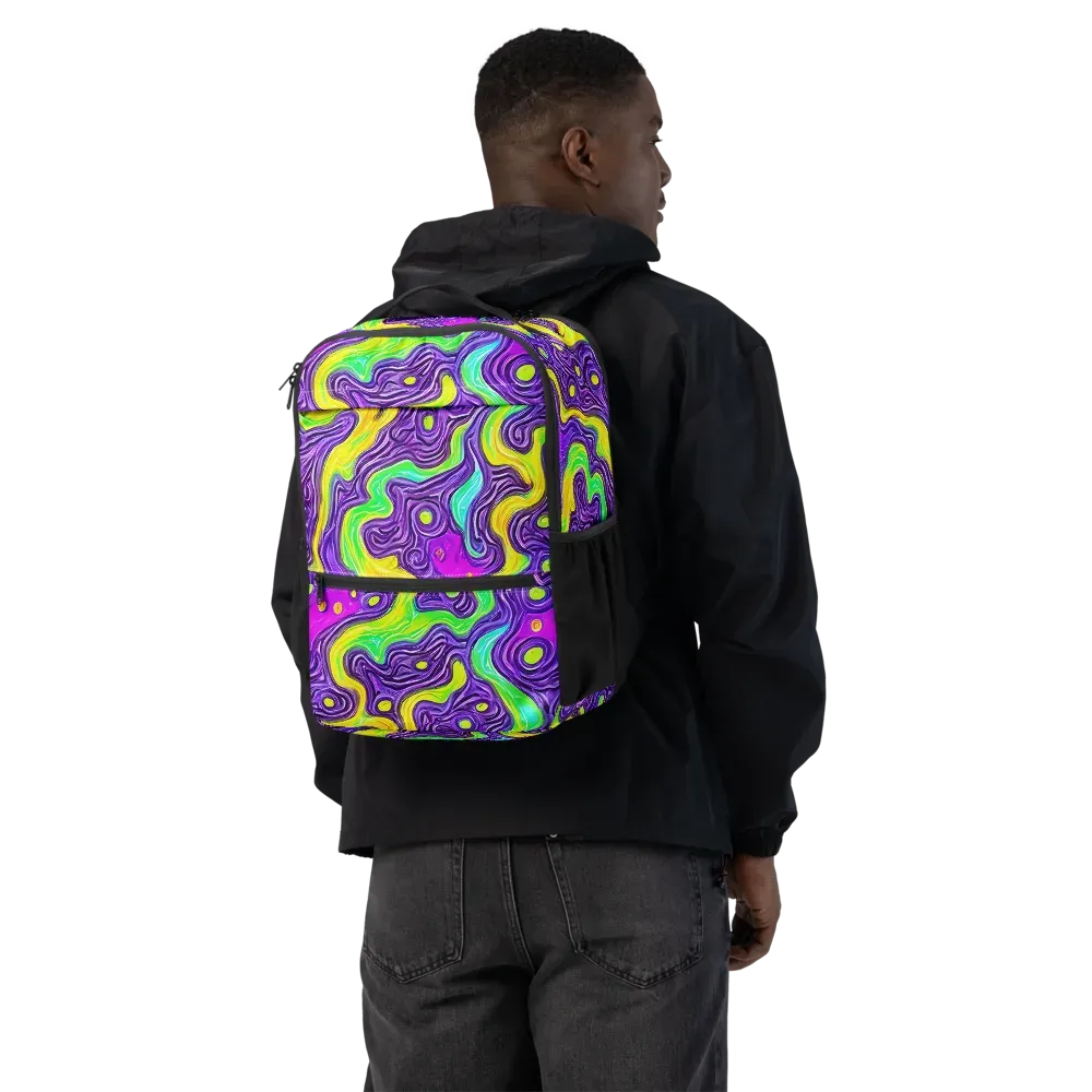 Psychedelic Pulse on Utility Backpack — Back