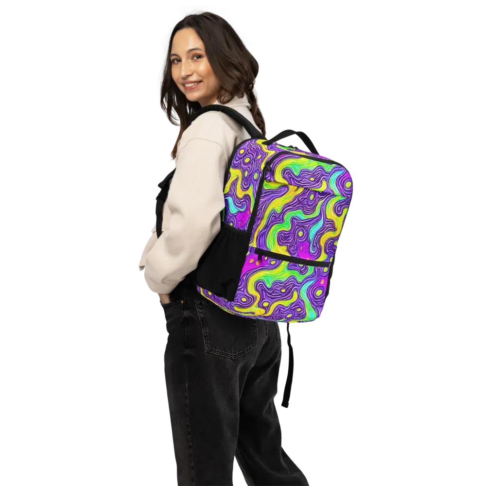 Psychedelic Pulse on Utility Backpack — Back