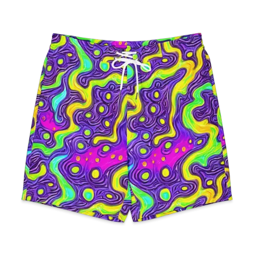 Psychedelic Pulse on a Men's Board Shorts
