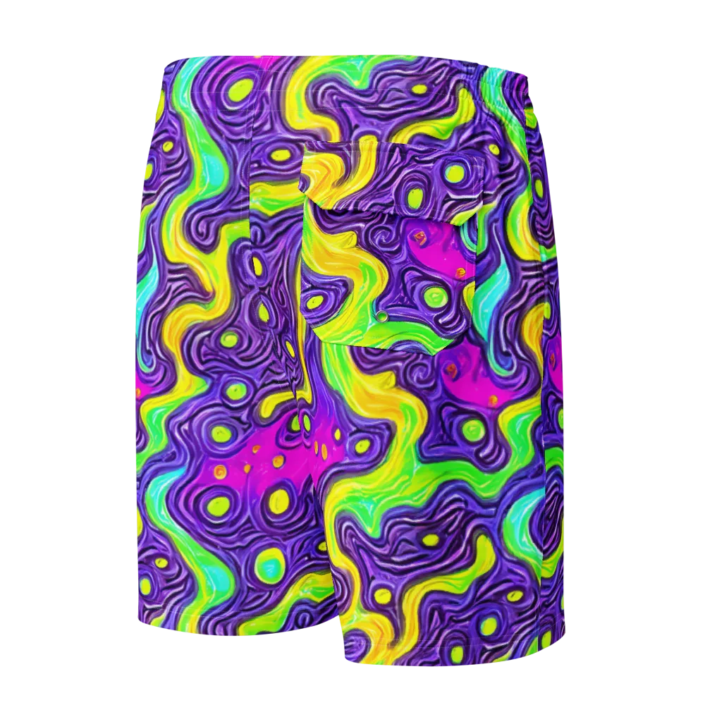 Psychedelic Pulse on Men's Board Shorts — Back