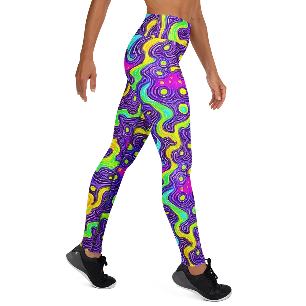 Psychedelic Pulse on Yoga Leggings — Right