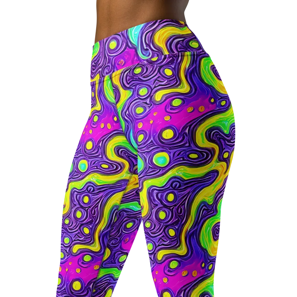 Psychedelic Pulse on Yoga Leggings — Left Front