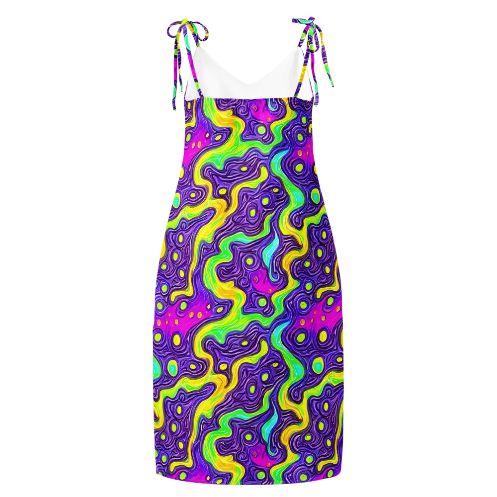 Psychedelic Pulse on Slip Dress — Back