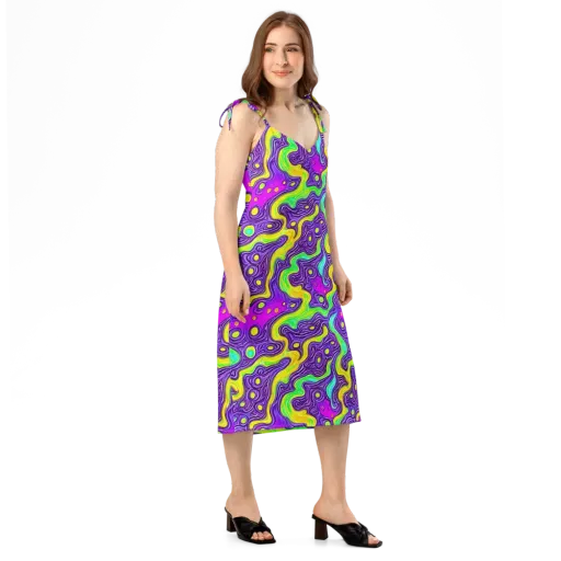 Psychedelic Pulse on a Slip Dress