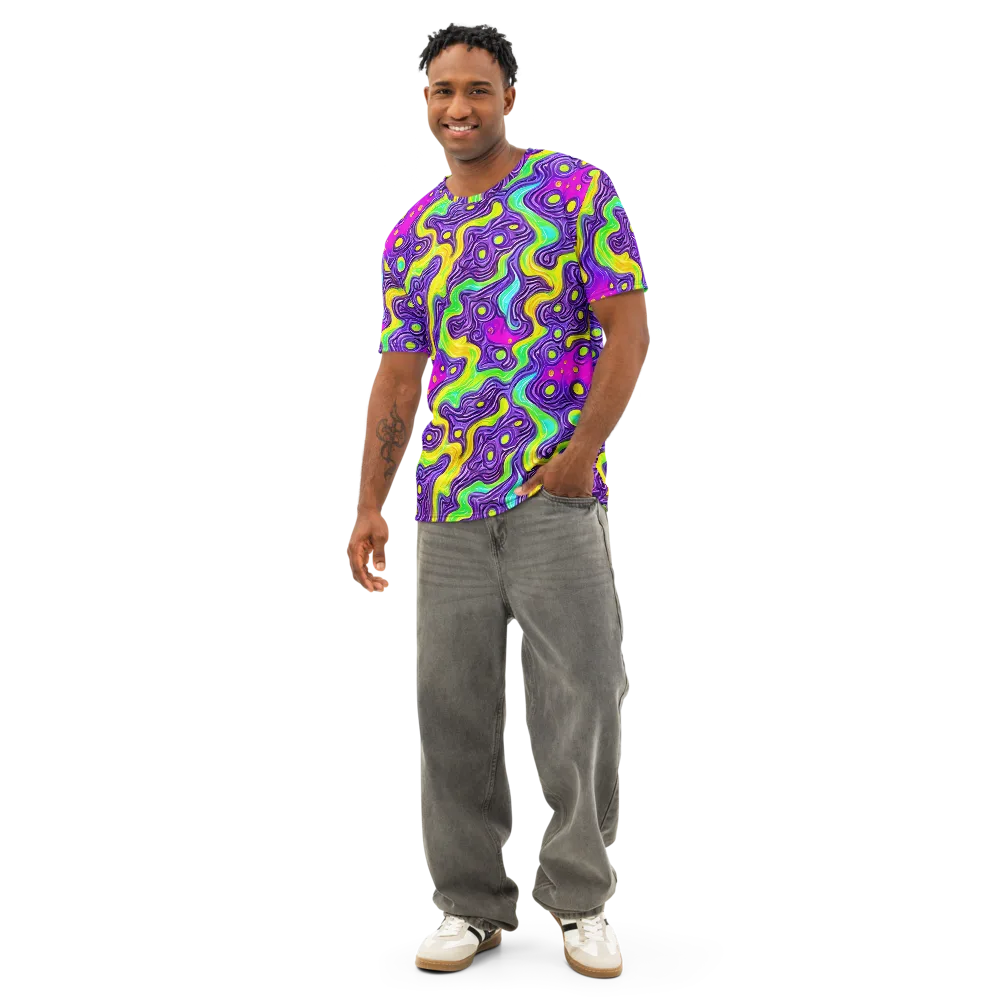 Psychedelic Pulse on Men's Cotton Crew Neck T-Shirt — Front