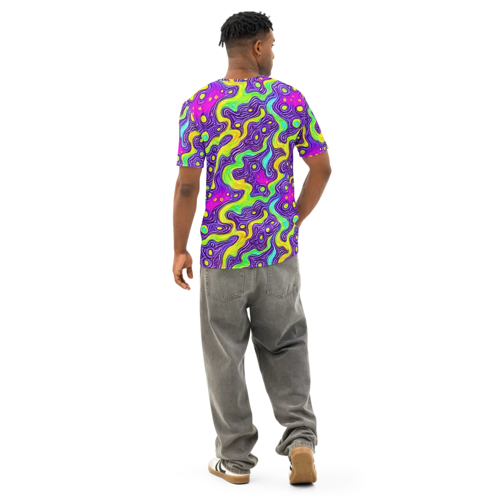 Psychedelic Pulse on Men's Cotton Crew Neck T-Shirt — Back