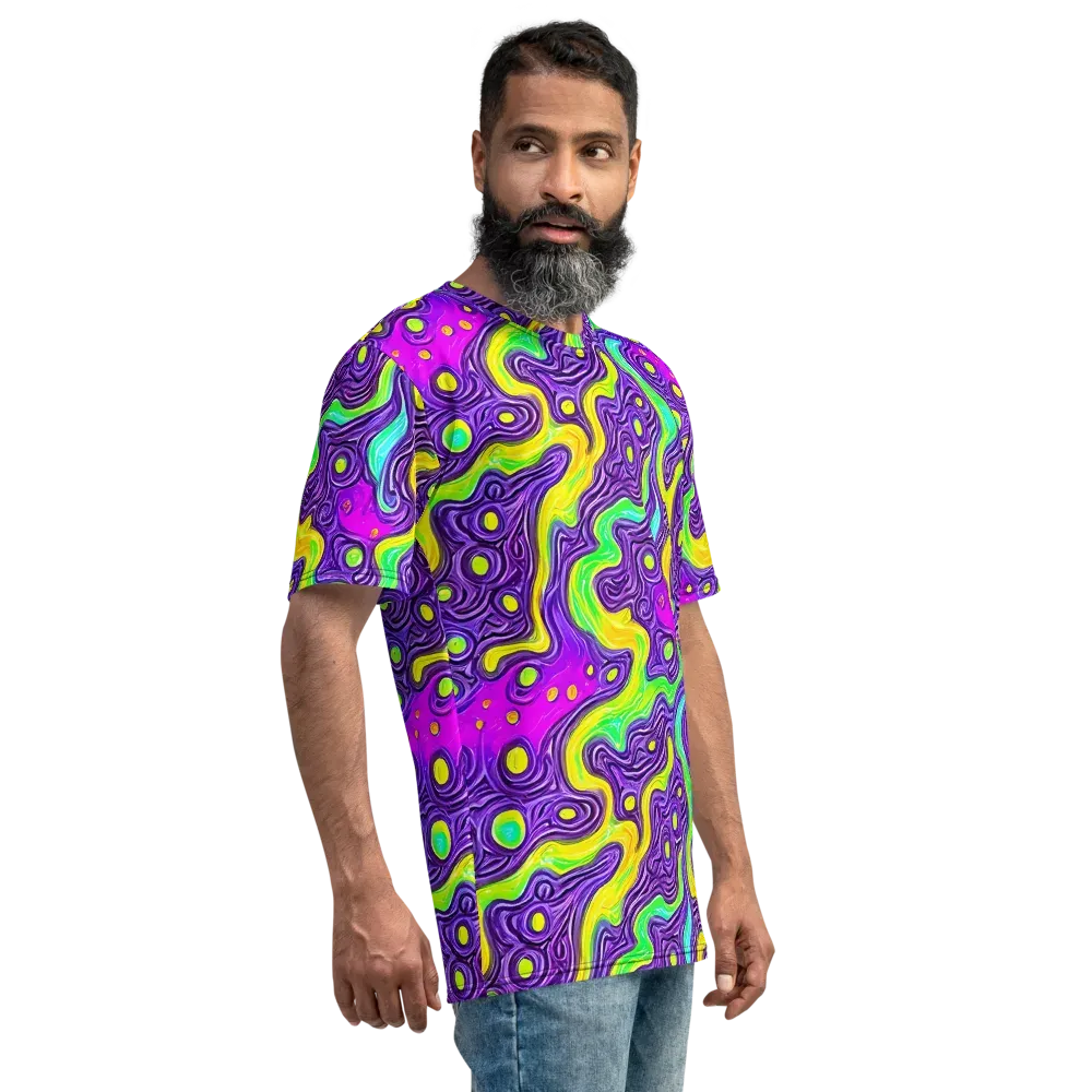 Psychedelic Pulse on Men's Crew Neck T-Shirt — Right