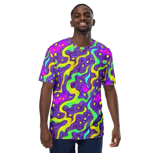 Psychedelic Pulse on a Men's Crew Neck T-Shirt
