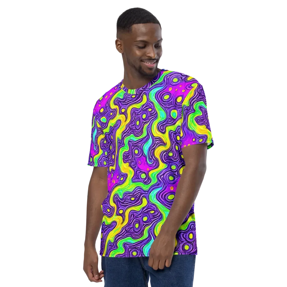 Psychedelic Pulse on Men's Crew Neck T-Shirt — Left