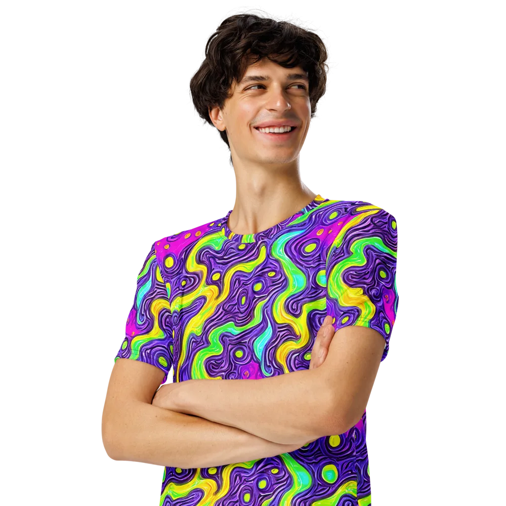 Psychedelic Pulse on Men's Crew Neck T-Shirt — Left Front