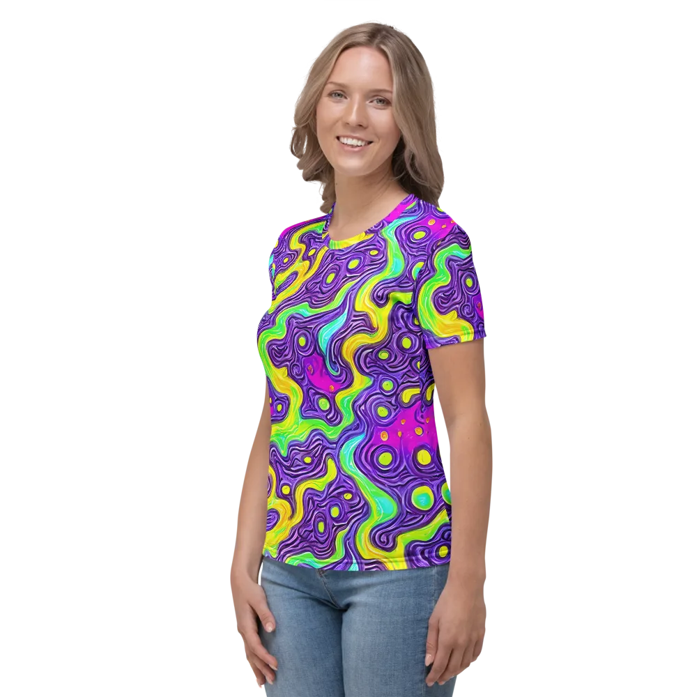 Psychedelic Pulse on Women's Crew Neck T-Shirt — Left