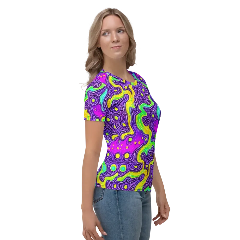 Psychedelic Pulse on Women's Crew Neck T-Shirt — Right