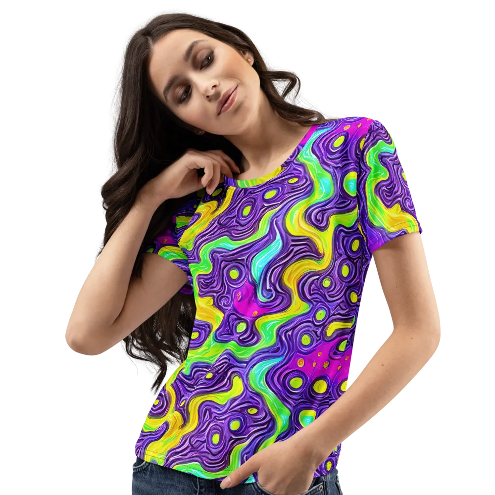 Psychedelic Pulse on Women's Crew Neck T-Shirt — Left Front