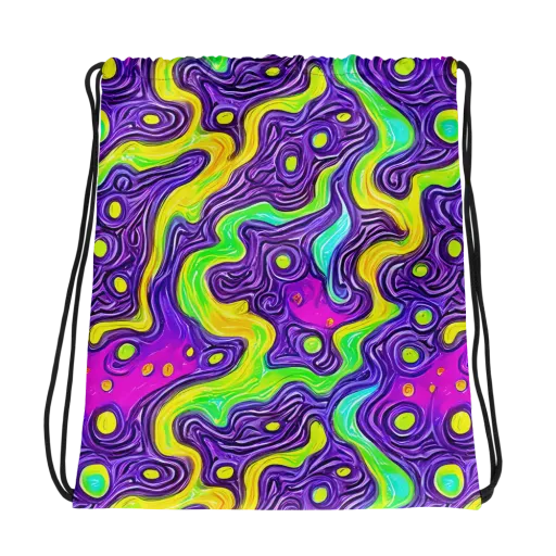 Psychedelic Pulse on a Drawstring Bag