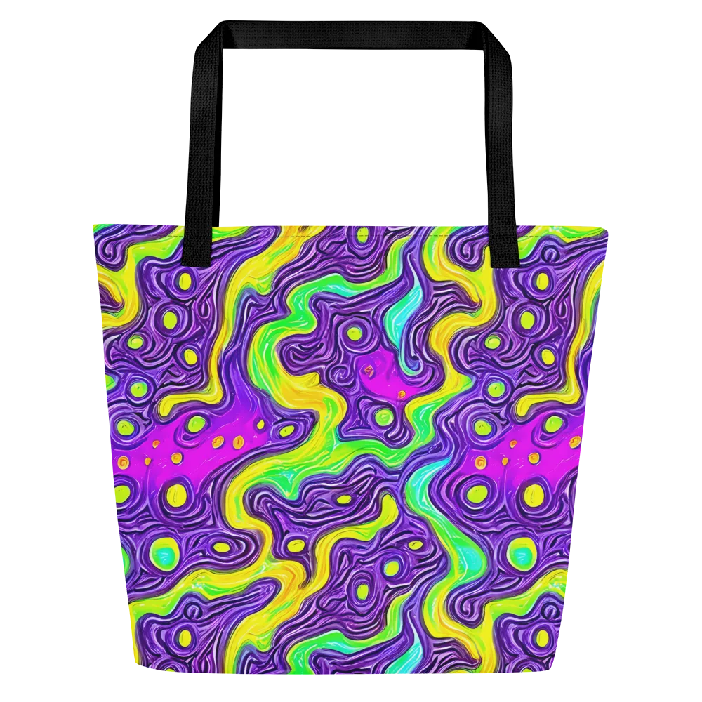 Psychedelic Pulse on Large Tote Bag W/ Pocket — Front
