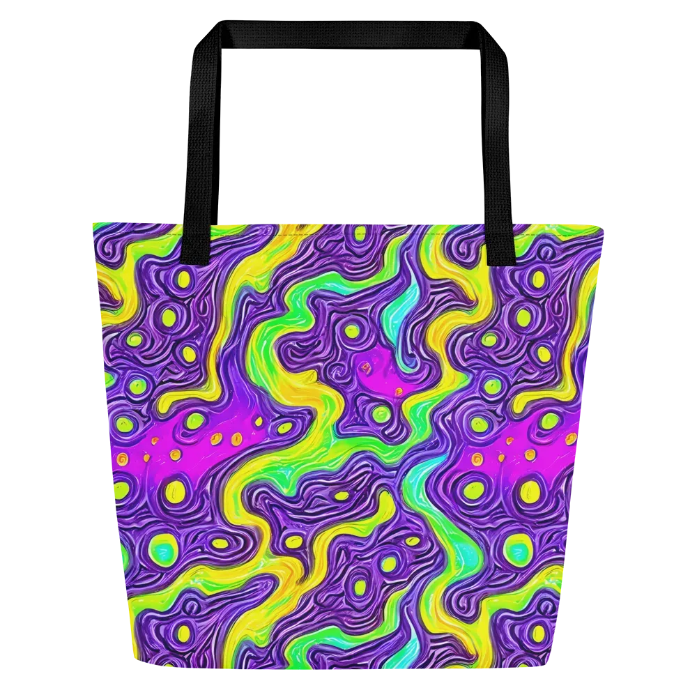 Psychedelic Pulse on Large Tote Bag W/ Pocket — Front