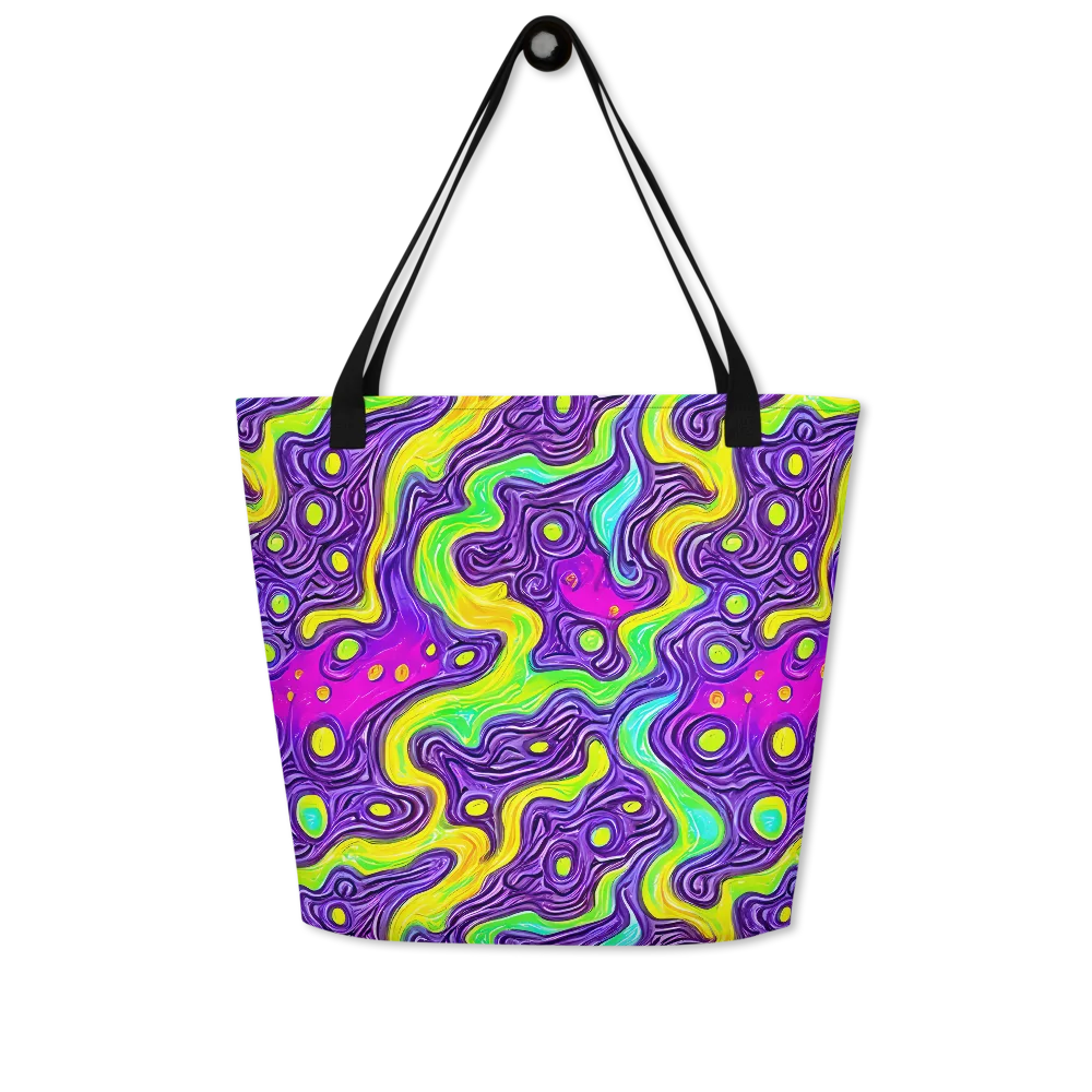 Psychedelic Pulse on Large Tote Bag W/ Pocket — Front