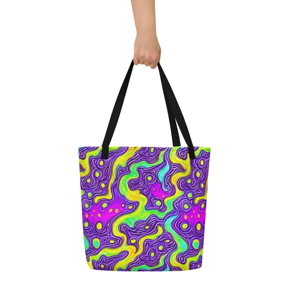 Psychedelic Pulse on Large Tote Bag W/ Pocket — Front