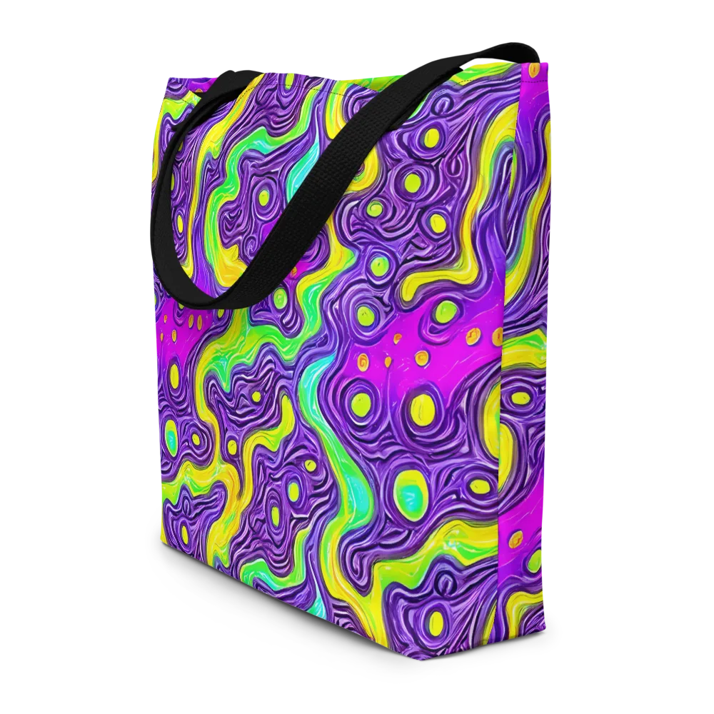 Psychedelic Pulse on Large Tote Bag W/ Pocket — Front