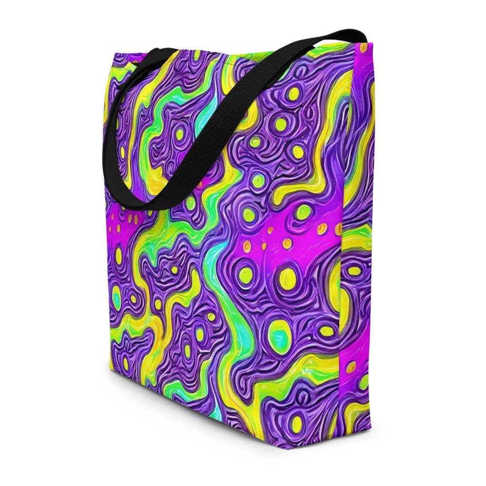 Psychedelic Pulse on Large Tote Bag W/ Pocket — Front