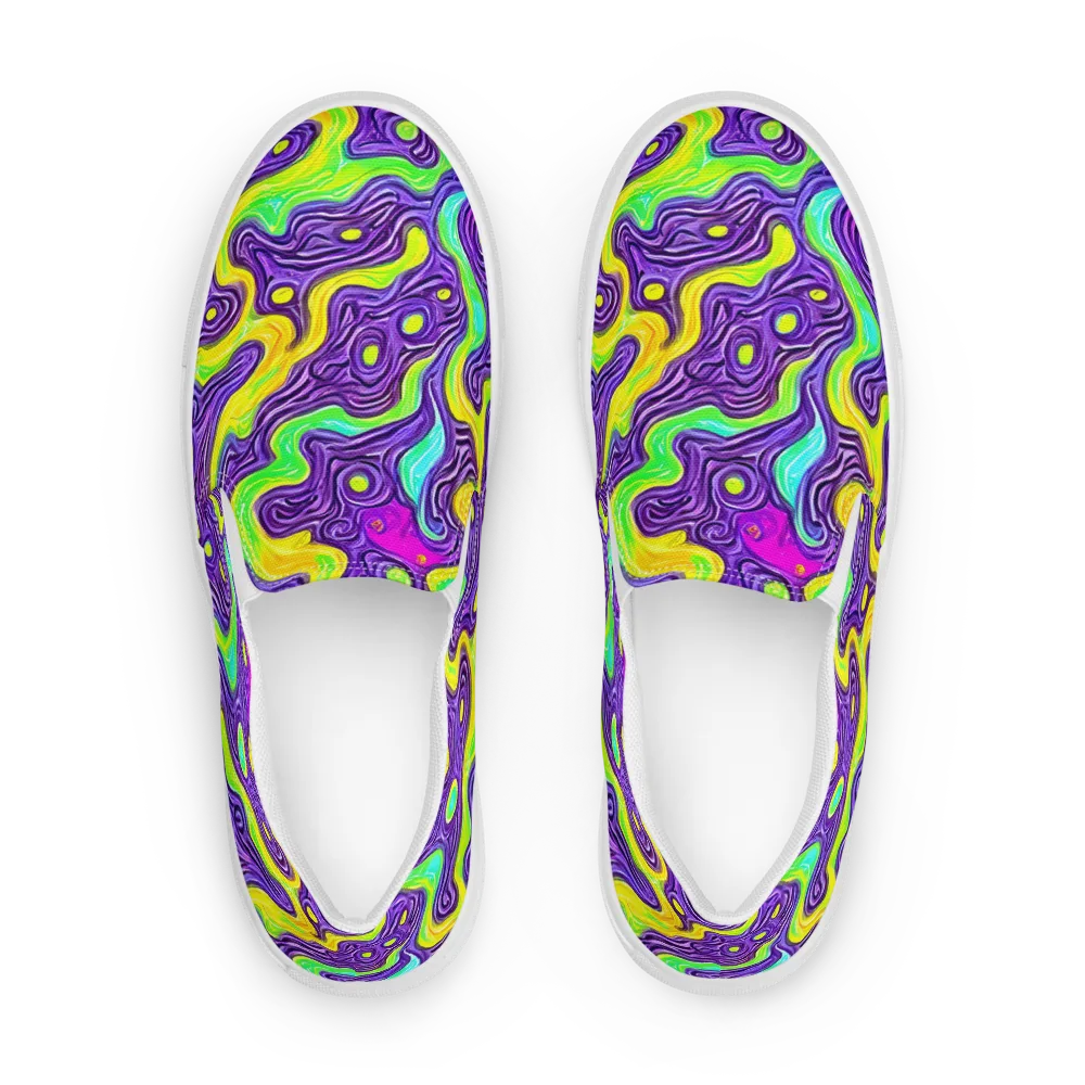 Psychedelic Pulse on Women's Slip-On Canvas Shoes — Front