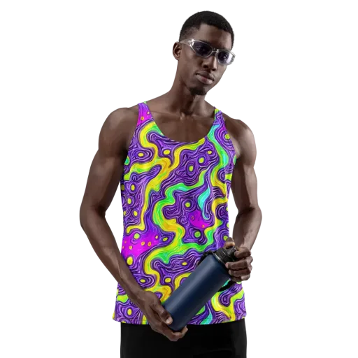 Psychedelic Pulse on a Men's Tank Top