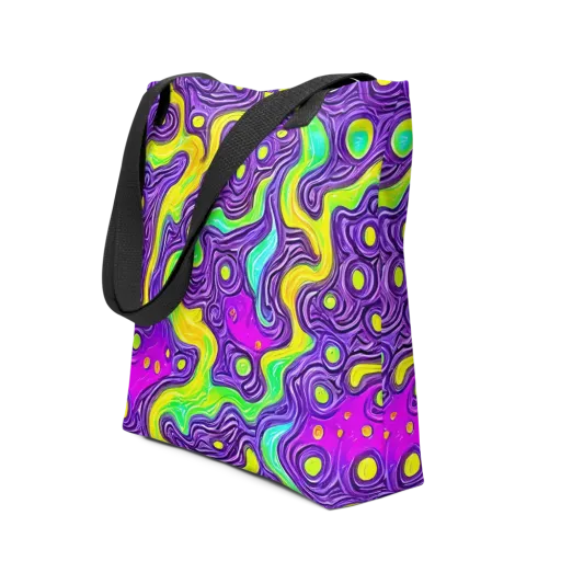 Psychedelic Pulse on a Tote Bag