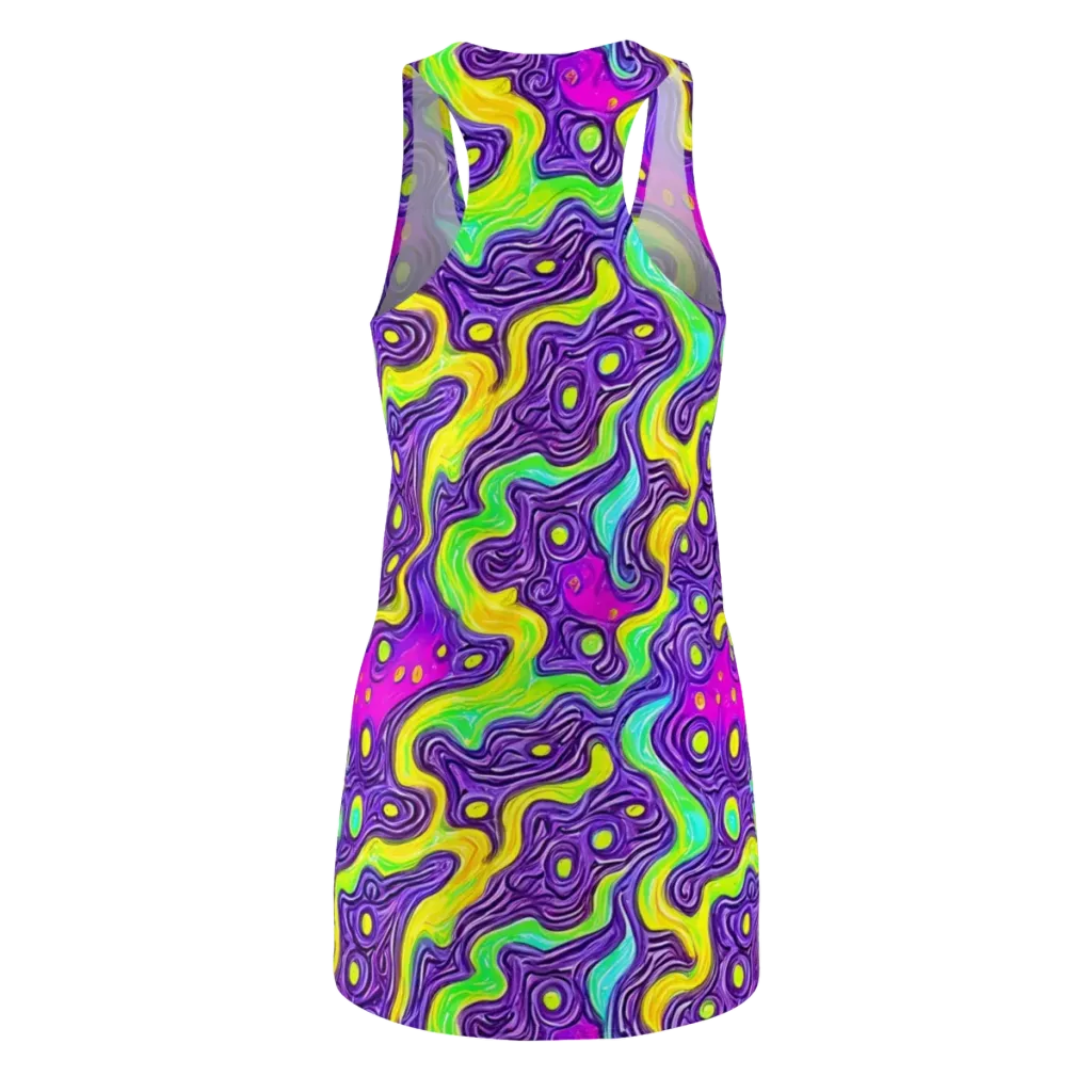 Psychedelic Pulse on Racerback Dress — Back